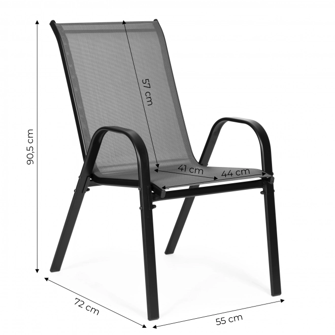 Set of Garden Chairs for Terrace, Balcony, Grey Color