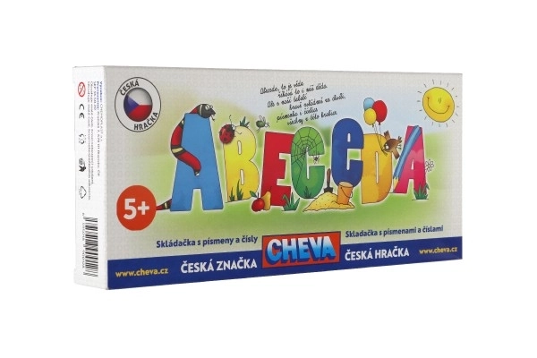 Alphabet Puzzle with Letters and Numbers