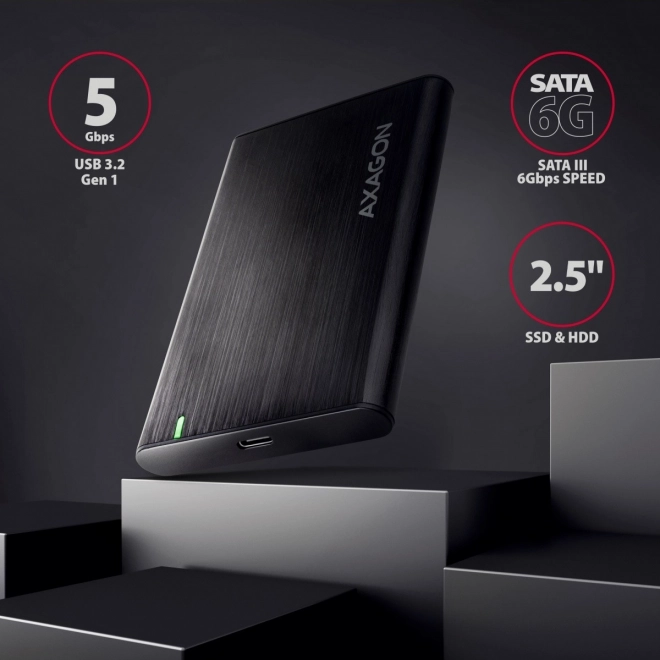 Custodia esterna in alluminio senza viti USB-C per SSD/HDD
