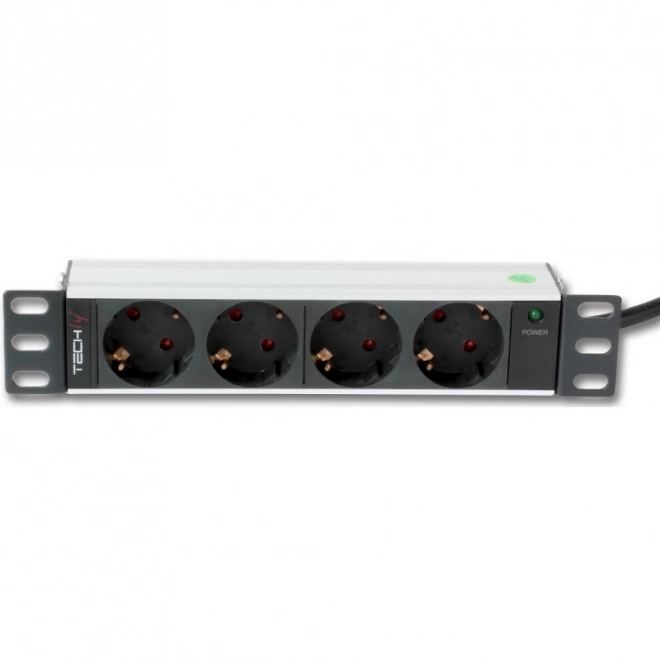 Rack Power Strip 1U with 4 Schuko Outlets