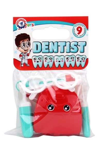 Set dentista per bambini 9 pezzi in plastica