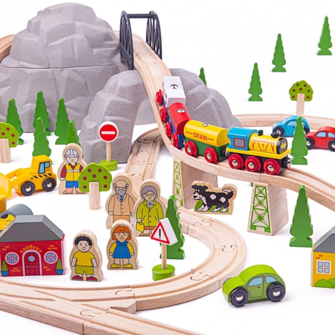 Bigjigs Rail Wooden Railway Mountain Road 112 Pieces
