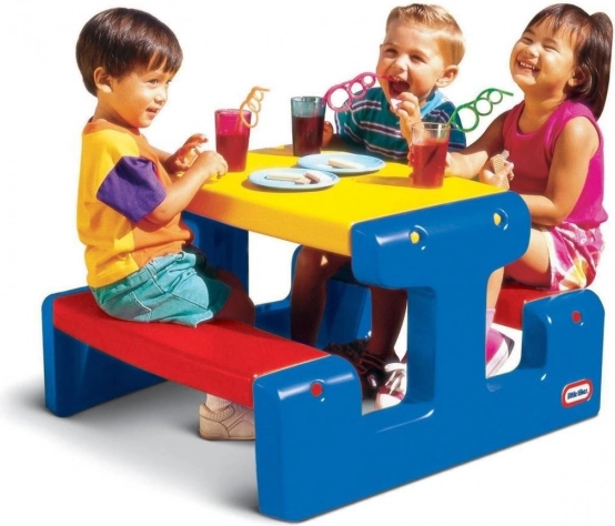 Table de pique-nique pour enfants LITTLE TIKES Jr avec bancs – bleu