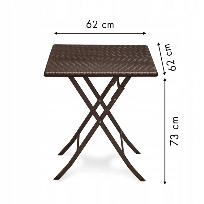Garden Folding Coffee Table Rattan Balcony 62 cm
