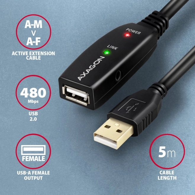Cavo prolunga attivo USB 2.0 AXAGON 5m