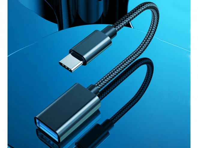 USB-C to USB-A 3.0 OTG adapter with braided cable