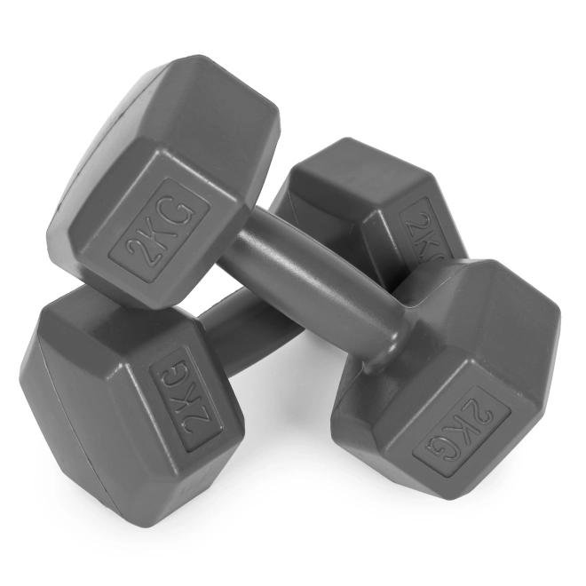 Hexagonal Dumbbells ModernHome 2x2 kg Grey