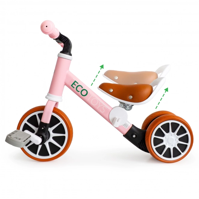 Pink Balance Bike Tricycle 2-in-1 by Ecotoys
