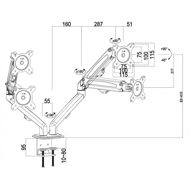 Universal Holder for Two Monitors Maclean