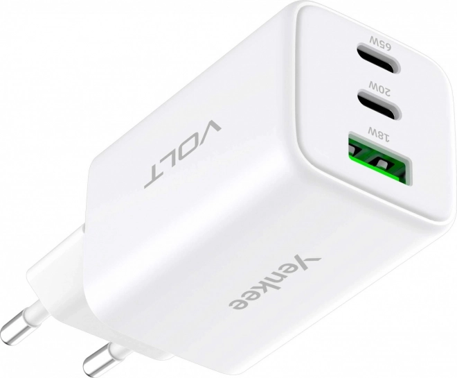 Mains charger with 3 USB and 65W Power Delivery