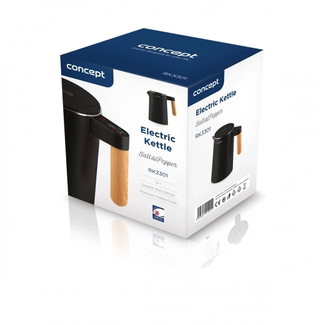 Bollitore elettrico doppia parete 1,5L nero