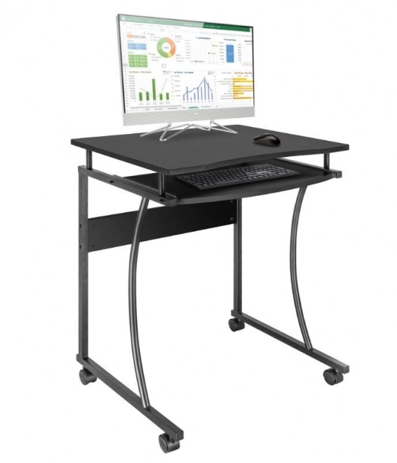 Techly mobile computer desk 600x480mm black