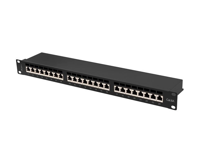 Telecommunication Patch Panel 24 Port Black