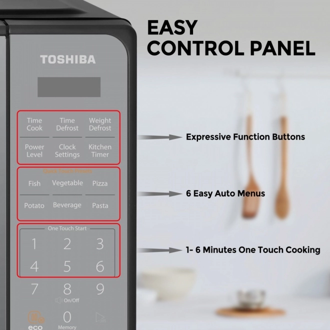 Modern Mirror Microwave Oven by Toshiba