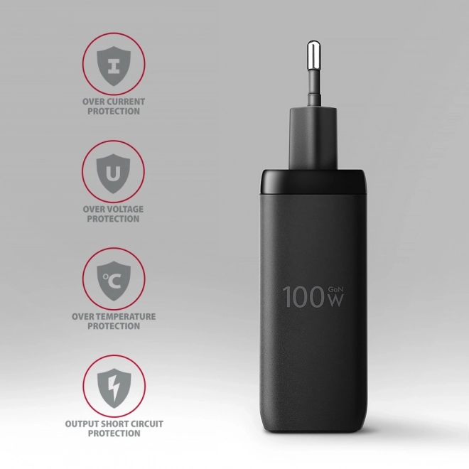 Axagon travel charger GaN 100W