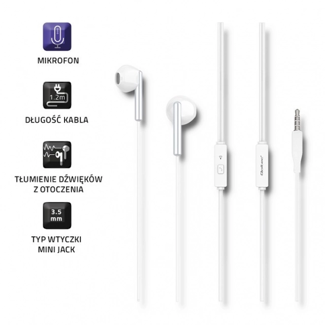 White In-Ear Headphones with Microphone