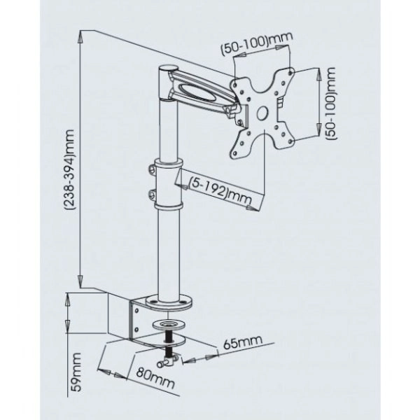 Adjustable Desk Mount for Monitors Black