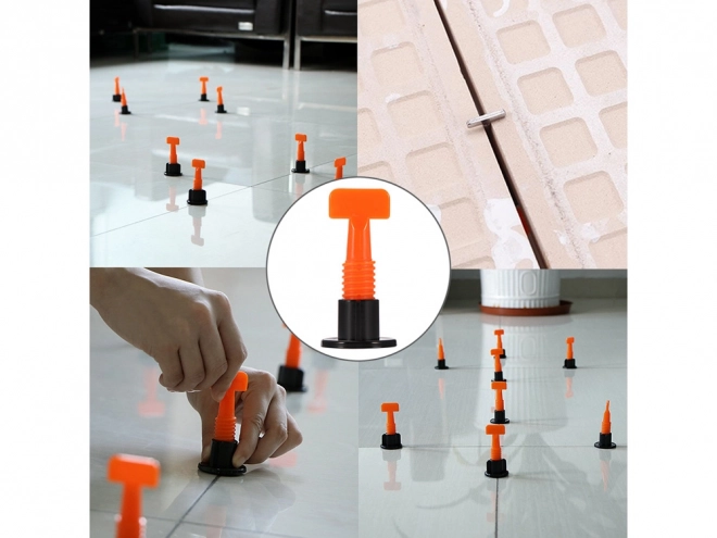 Sistema di livellamento per piastrelle con cunei e clip