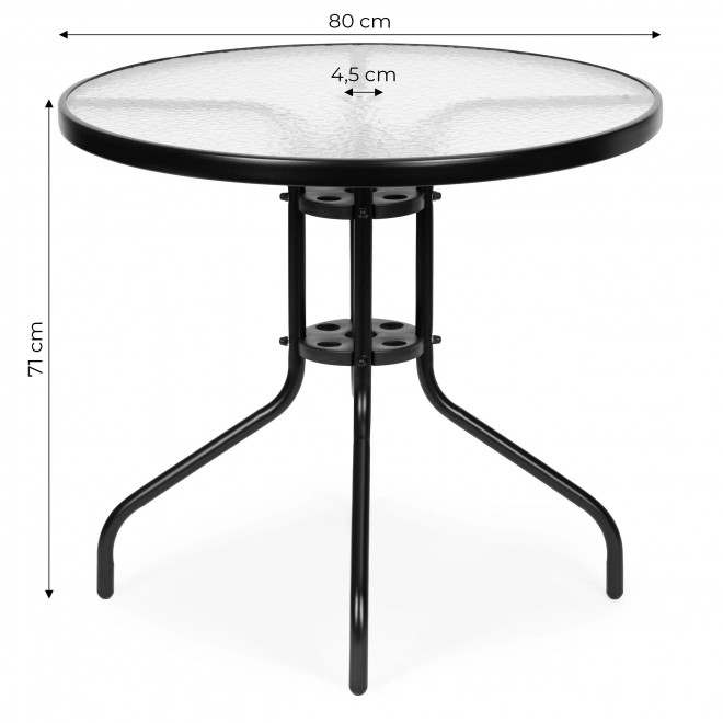 Round Garden Table 80 cm with Parasol Hole