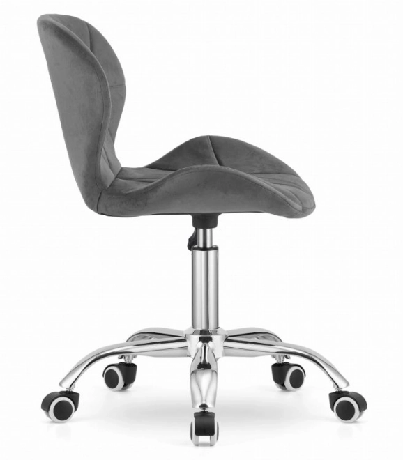 Swivel Office Chair Wide Backrest Velvet Gray