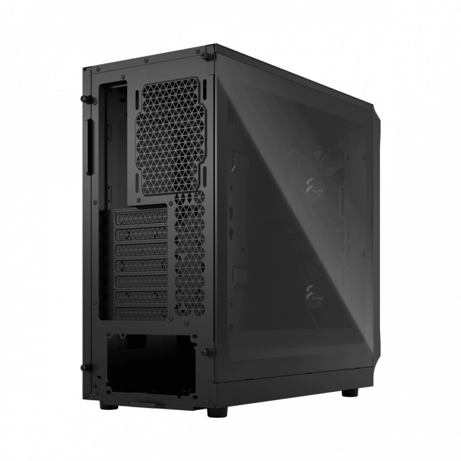 Black computer case with transparent side panel
