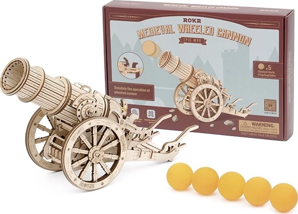 Puzzle 3D di legno Robotime Rokr Cannone d'Assedio Medievale