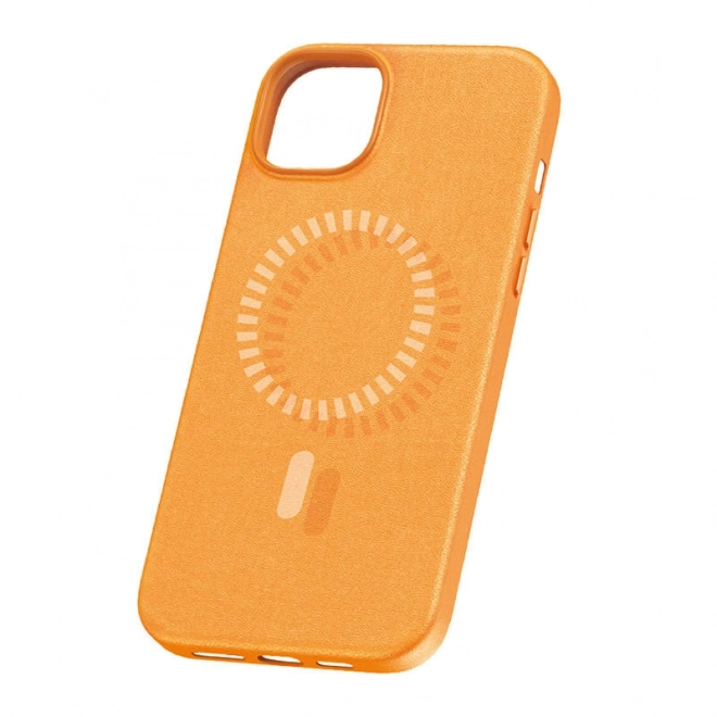 Custodia magnetica per iPhone 15 Baseus Serie Fauxther arancione