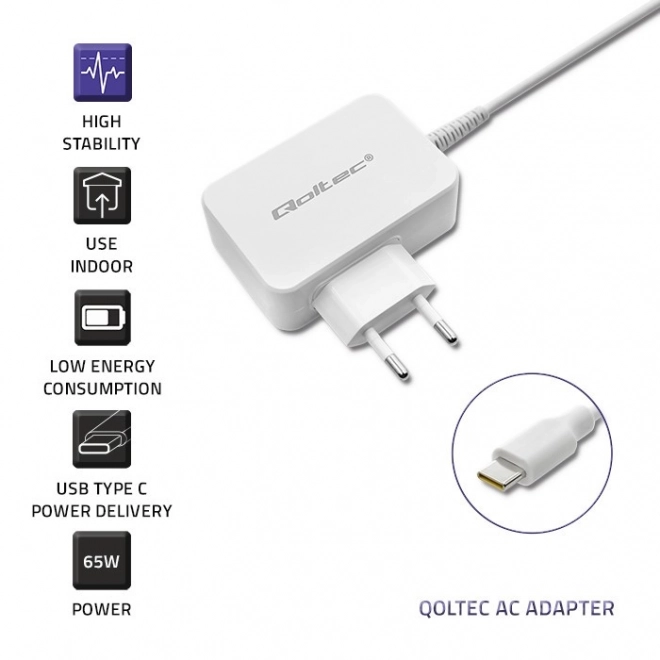 White USB-C Power Delivery Charger 65W