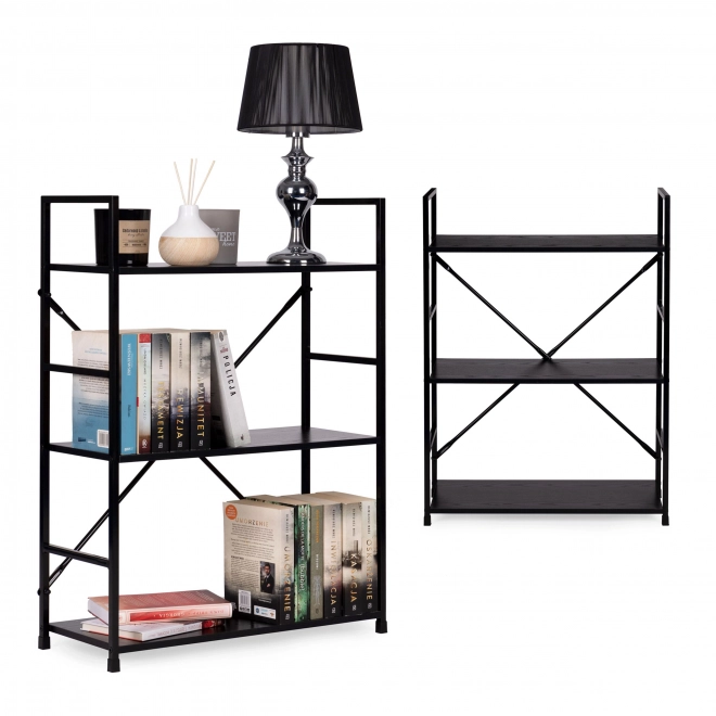 Libreria in legno con struttura in metallo 3 ripiani LOFT