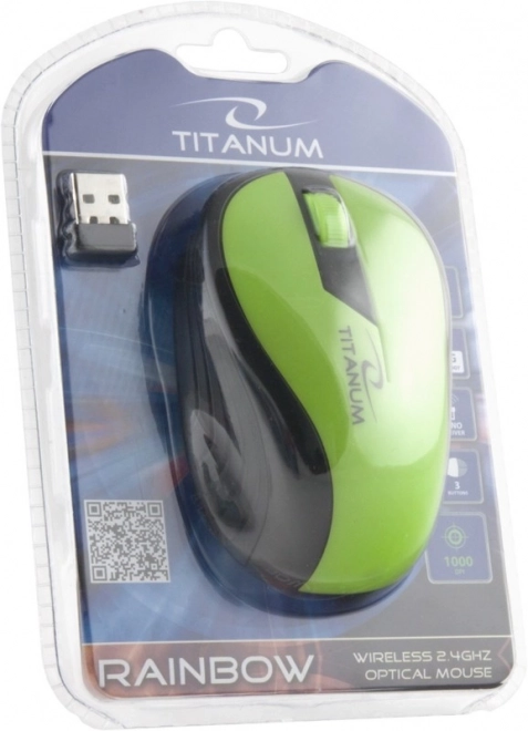 Titanum Wireless Optical Mouse Rainbow Green