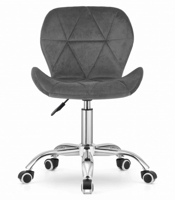 Swivel Office Chair Wide Backrest Velvet Gray