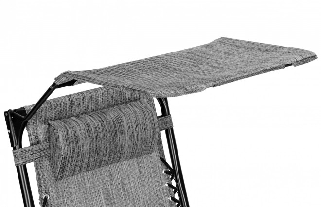 Foldable Adjustable Garden / Beach Chair with Sunshade Gray