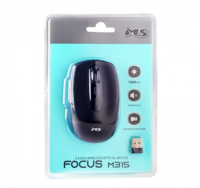 Mouse wireless silent Focus 1600 DPI nera