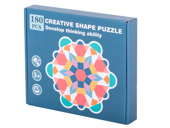 Wooden Tangram Puzzle Montessori Colorful Mosaic 180 Pieces