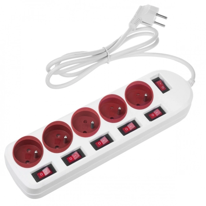 Power Strip with Switches White/Red