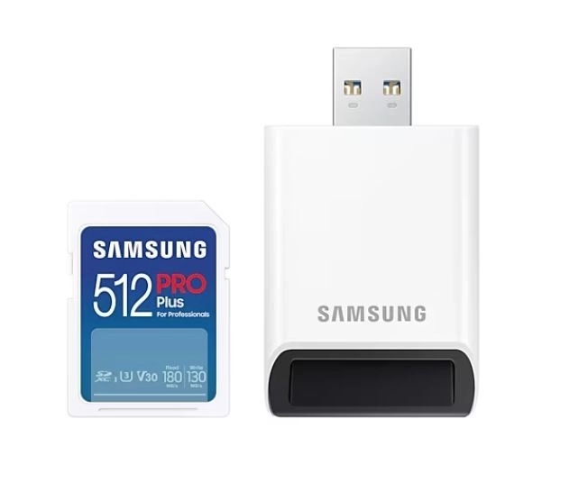 Samsung Pro Plus SD Card 512GB with Reader