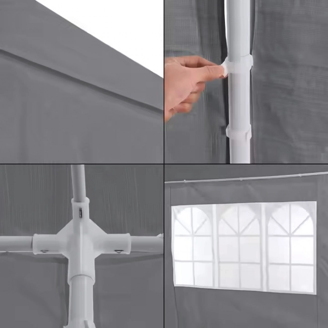 Tenda da Giardino MultiGarden Grigia con 8 Pareti
