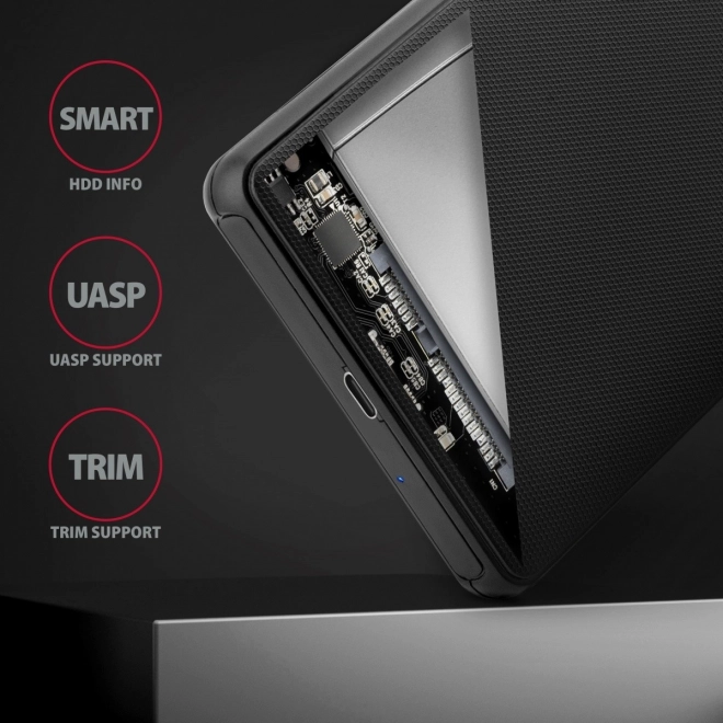 Custodia esterna senza viti USB-C SATA 2.5" nera