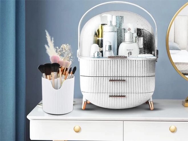 Elegant Large Cosmetic Organizer with Drawers