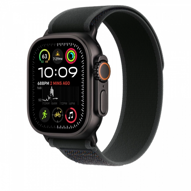 Fekete Trail szíj 49 mm-es tokhoz - M/L - titán elemek