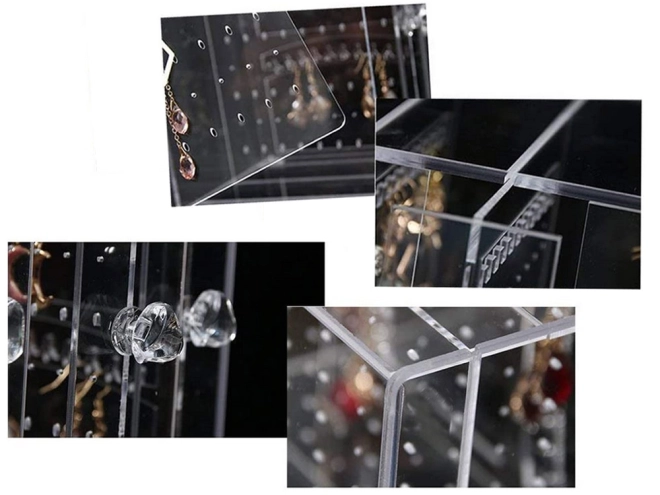 Three vertical panels for earrings and necklaces