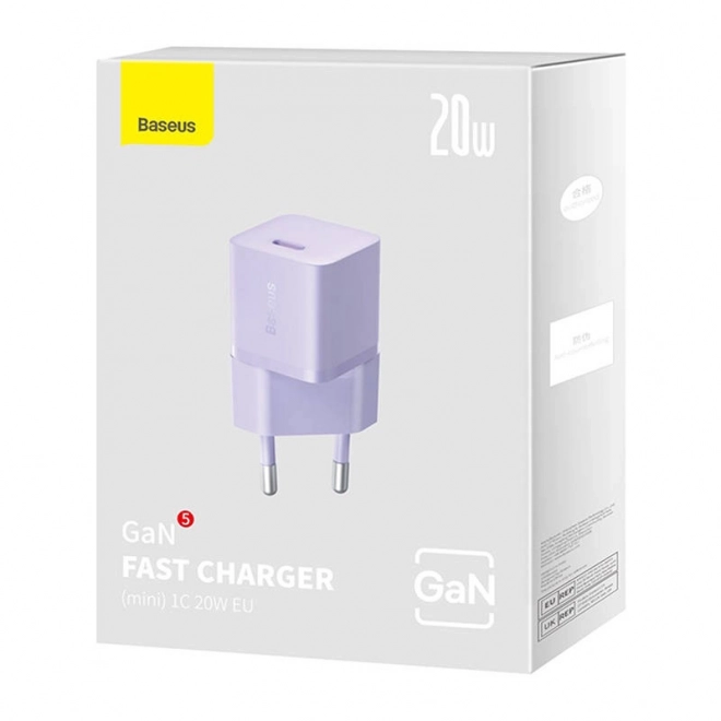 Mini caricabatteria da parete Baseus GaN5 20 W viola