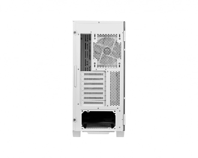 White gaming pc case with tempered glass