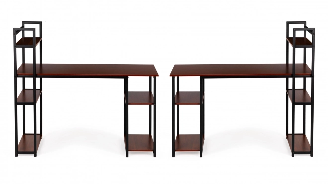 Modern home loft style desk with shelves