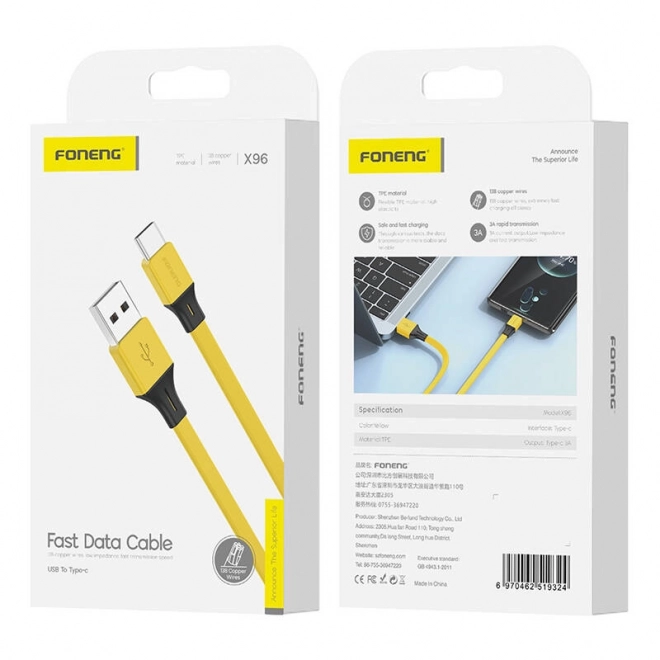 Cavo USB-A a USB-C 1m Giallo
