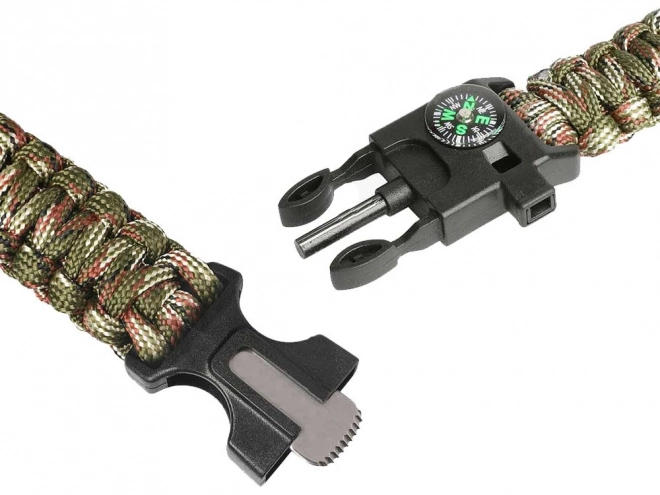 Bracciale di sopravvivenza 5 in 1 con bussola, acciarino e corda paracord
