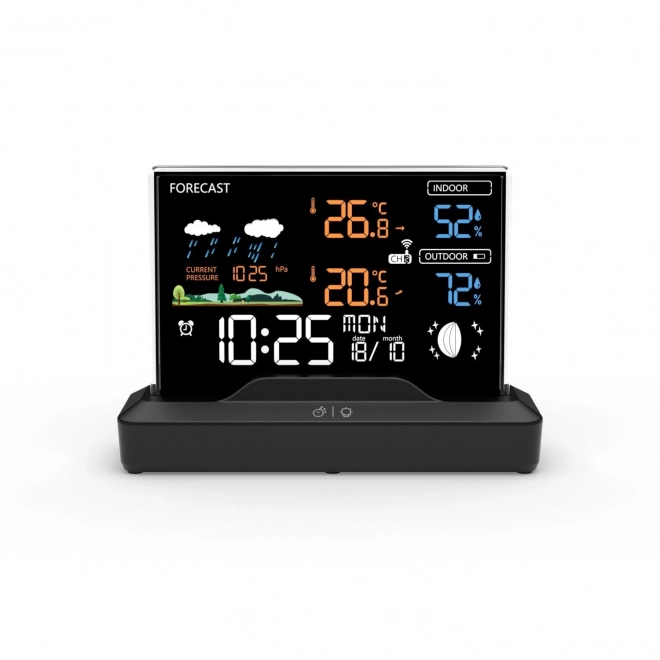Wireless weather station with backlit display