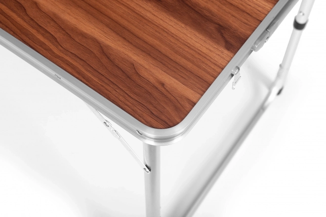 Tourist table folding camping table brown top 120 x 60 cm