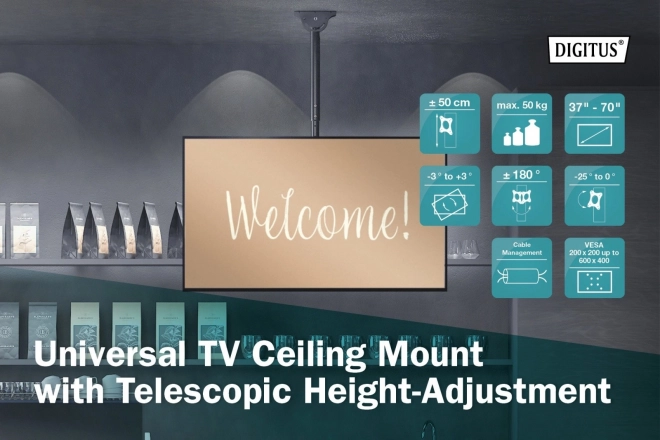 Ceiling TV Mount 37-70 inches with Telescopic Adjustment