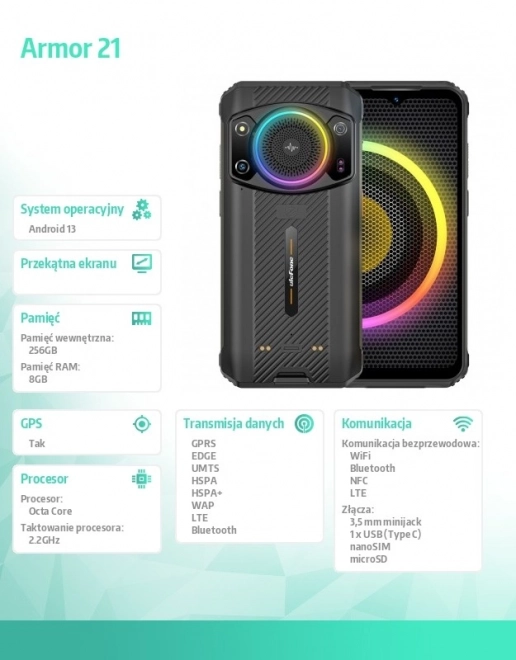 Smartphone Armor 21 with RGB Speaker